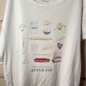 American Eagle Outfitters White Graphic Tee